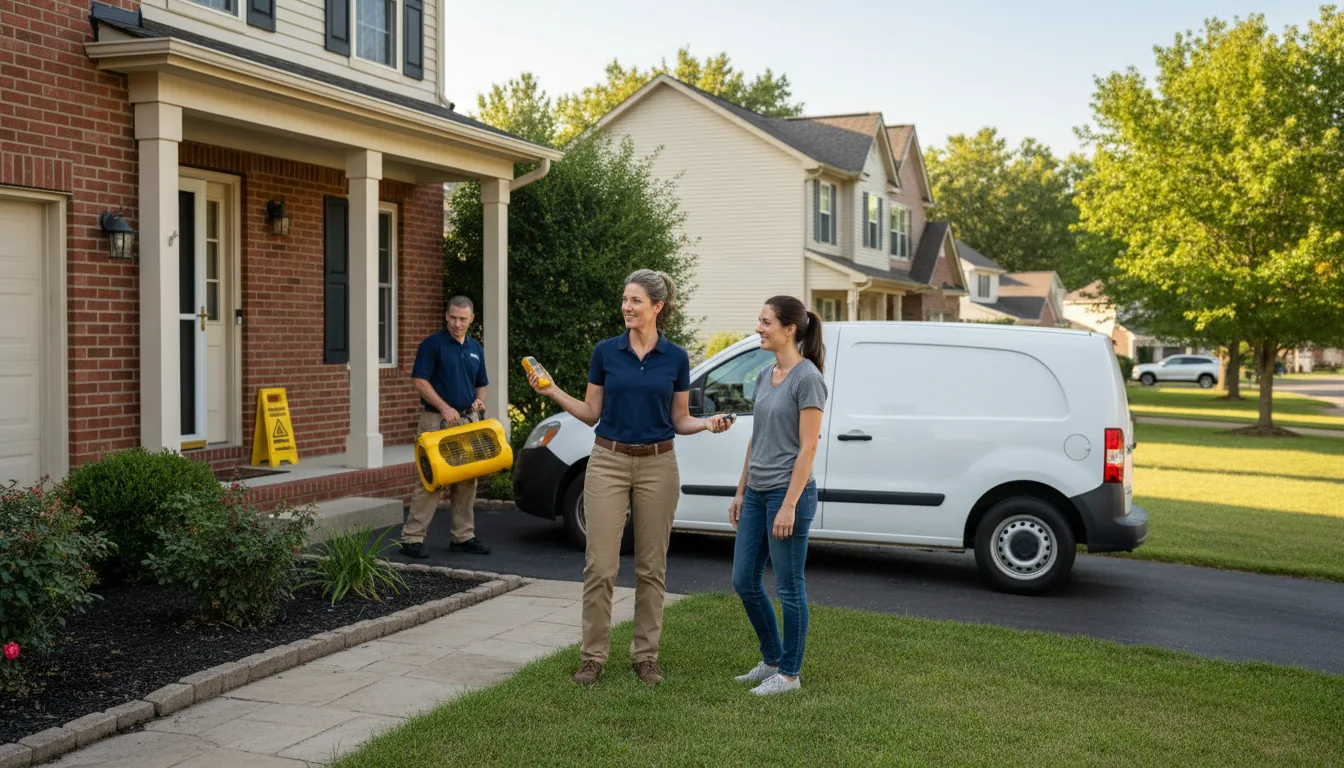 Residential water damage restoration in Bentley, LA